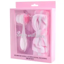 Set Headband and Facial Cleansing Brush - Pink